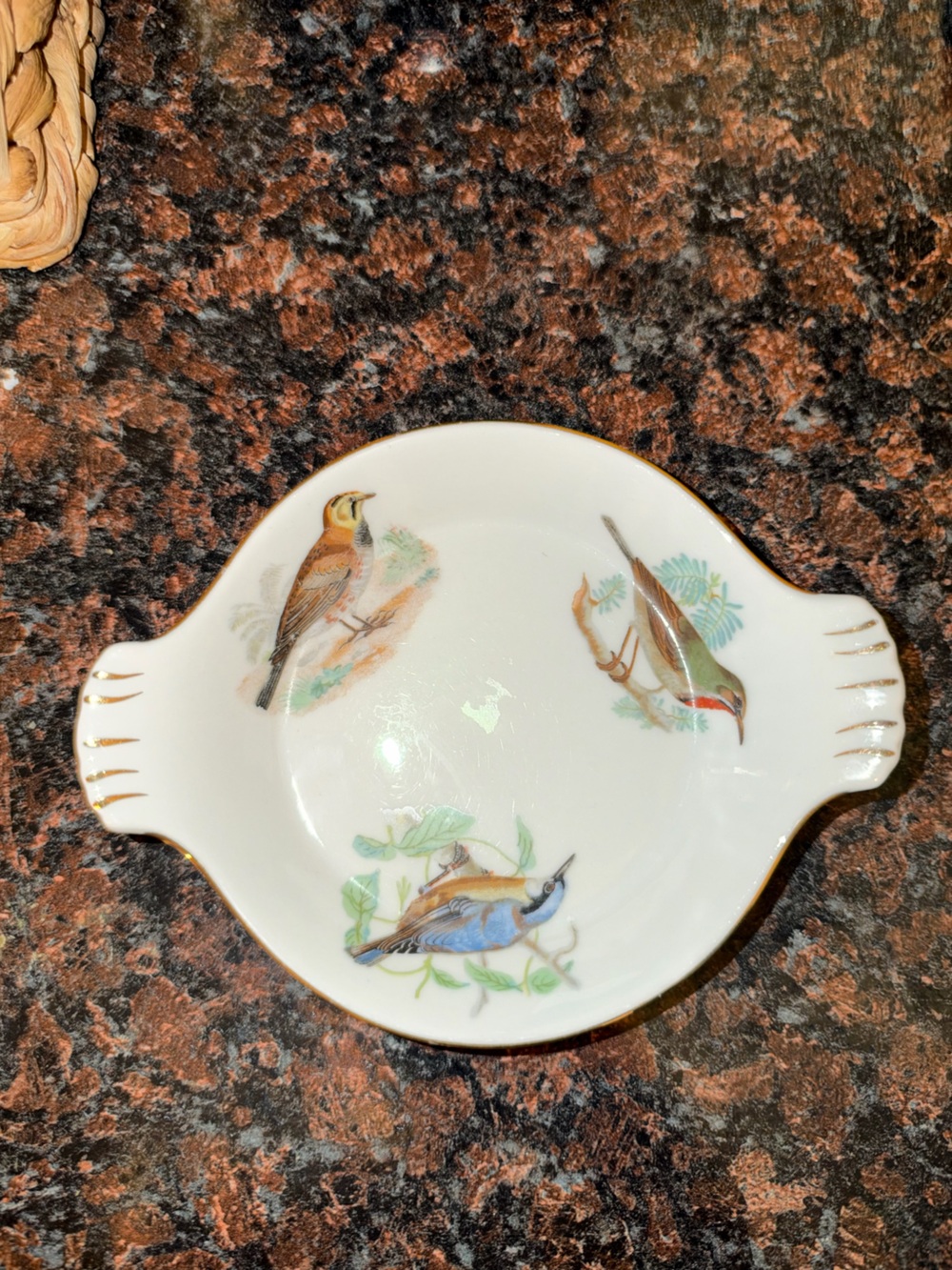 Vintage Louis Lourioux Le Faune Bird Porcelain Baker